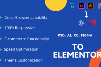 convert from psd, xd, ai, figma to elementor