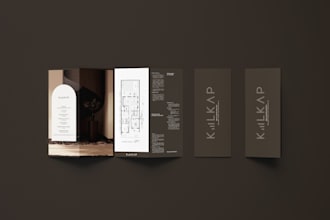 design a luxury bifold and trifold brochure for real estate