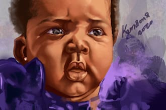 do a professional digital portrait painting