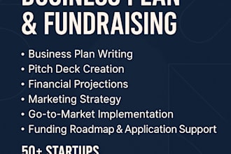 write professional business plan and help you raise startup capital