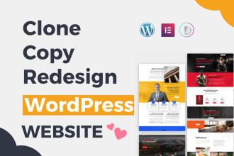 clone redesign customize wordpress website by elementor or divi