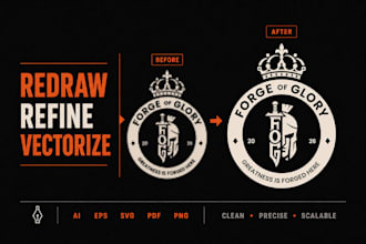 redraw, refine, and vectorize your logo