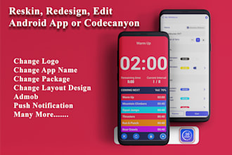 android app reskinning, redesign with keyword optimization