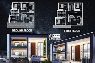 architecture planning, interior design and 3d view