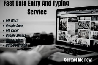 do fast data entry and typing service in english for you