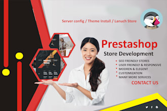 create prestashop e commerce business store for you