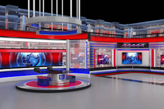 create high quality virtual  3d set design studio