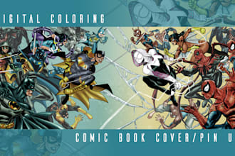 Hot Deals!  digitally color your comic book cover or pin up