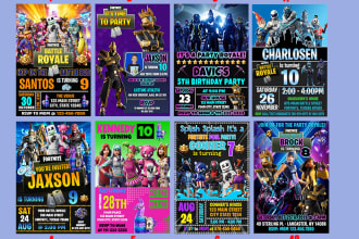 fortnite birthday invitation party