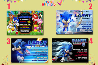 sonic and ninjago invitation party