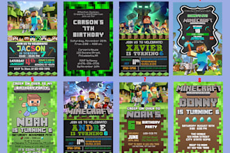 minecraft birthday invitation party