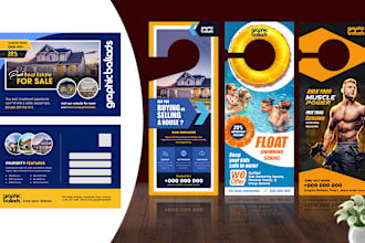 design business marketing or party event flyer, door hanger, postcard, print ad