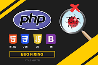 design custom php website and fix bugs in your php code