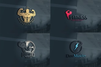 create 2  gym, fitness, sports, and  health logo