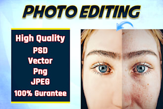 do photo retouching, image crop, background remove