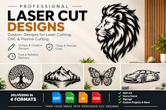 create dxf svg files for laser cutting, cnc and engraving