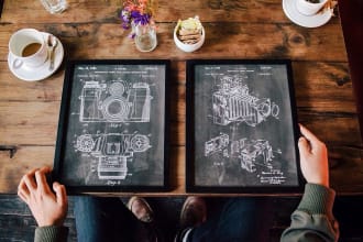design any patent style vector wall art