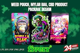 design weed pouch, mylar bag and cbd products in 24 hours