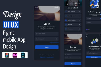 design UI UX mobile app in adobe xd or figma with prototype