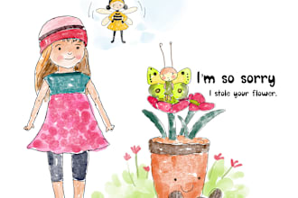 draw watercolour children book illustrations for you
