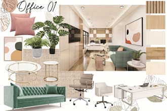 do an interior design with mood board