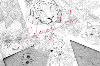 draw line drawing for coloring pages book on any subject