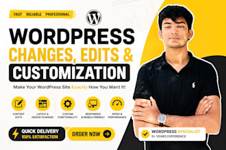 do wordpress edits, wordpress changes or wordpress customization