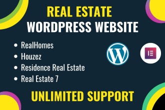 create real estate investor  wordpress website, landing page realhomes,houzez