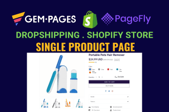 create shopify one product store using gempages, pagefly, shogun page builder