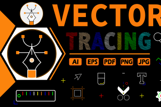 do vector tracing, line art for product and clothes and digital marketing or use