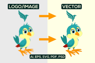 do vector tracing, redraw, vectorize low res logo, image to vector
