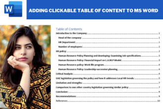 create a clickable table of contents in your PDF or word doc