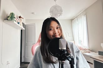 provide a young female voice over in english in HQ audio