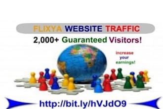 bring 2,000 Real Human Unique Visitors to your website