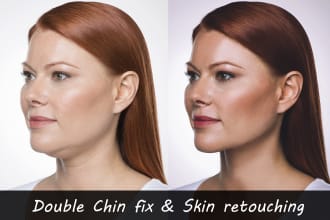 remove double chin, face and body slimming and retouching