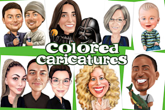 draw a colored caricature from your photos