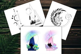 create minimalist or geometric tattoo designs