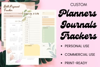 design custom journal, planners, trackers, thank you cards