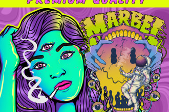 draw your cannabis psychedelic weed product with my style