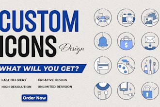 design custom professional UI icon design unique, high quality icons