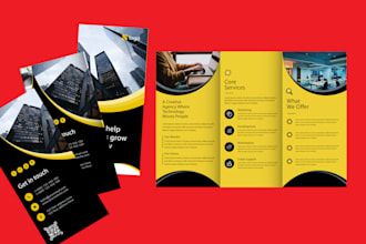 design digital bifold trifold product corporate business brochure design flyer