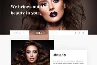 build modern makeup beauty salon, cosmetics, skincare wordpress website