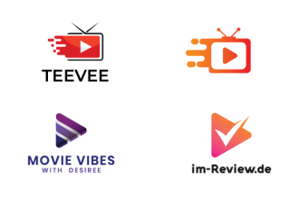 do modern dj music, tv, studio, radio, cinema, and minimalist logo design