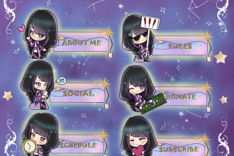 design high quality custom chibi twitch panel for you