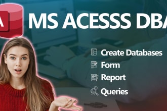 microsoft access database with forms, queries, report, fix