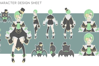 draw character design sheet for your comic and games