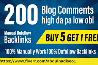 do 200 unique domains SEO blog comments dofollow backlinks