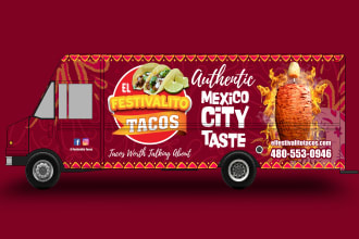 do awesome car, van, trailer or food truck wrap designs
