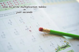 teach you how to write multiplication tables in just  seconds