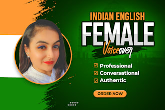 record professional indian english female voice over